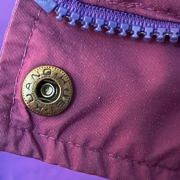 90s Women's Columbia Bugaboo Radial Sleeve Jacket Purple/Green Windbreaker Med - Picture 9 of 13